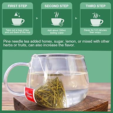 Pine Needle Tea Bags - Organic Dried Pine Needle Herbal Tea for Immune Support & Antioxidant, Caffeine Free, Natural Suramin, 20 Tea bags - Image 7