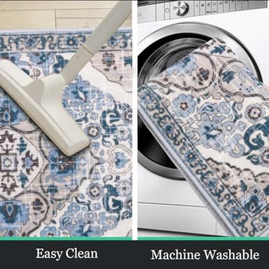 HEBE Farmhouse Kitchen Rugs Sets of 3 Non Slip Washable Boho Kitchen Rugs and Mats for Floor Kitchen Runner Rug Floor Carpet for Kitchen, Laundry, Hallways - Image 4