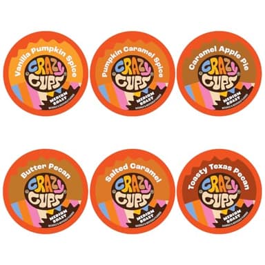 Crazy Cups Fall Coffee Pods Variety Pack for Keurig K Cup Coffee Maker, Seasonal Favorites Fall Blend Sampler, 30 Count - Image 1