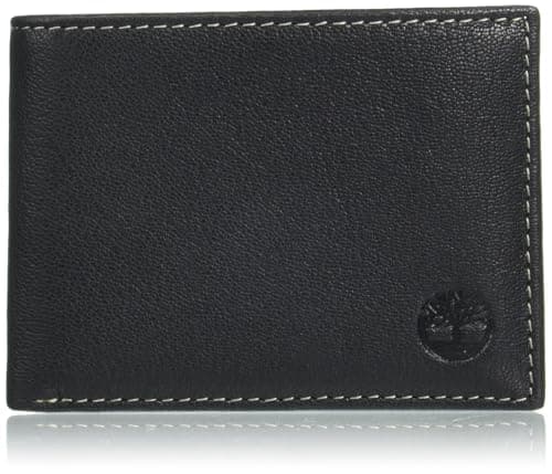 Timberland Men's RFID Blocking Wallet – Genuine Leather Passcase with Removable ID Holder, 6 Card Slots, 2 Billfold Pockets, Slim Design, Black, One Size - Image 1