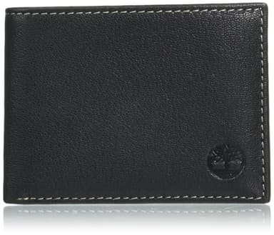 Timberland Men's RFID Blocking Wallet – Genuine Leather Passcase with Removable ID Holder, 6 Card Slots, 2 Billfold Pockets, Slim Design, Black, One Size - Image 1