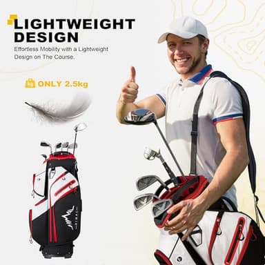 UNIHIMAL Golf Cart Bag, 15 Way Organizer Divider Top with Handles and Rain Cover - Image 3