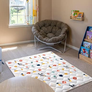 Odorless Premium Foam Baby Play Mat 79" x 71", Soft Microfiber Fabric Crawling Mat for Floor- Comfortable and Hypoallergenic, Non-Slip Cushioned Floor Playpen mat for Infants,Babies,Toddlers - Image 8