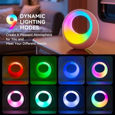 Auxmir Nursery Night Light for Baby, Magic Moon Lamp for Kids and Adult 7 Lighting Colors & 9 RGB Modes, Rechargeable Bedside Table Lamp with Timing Function, Sleep Aid Nursing Lamp for Bedroom - Image 2
