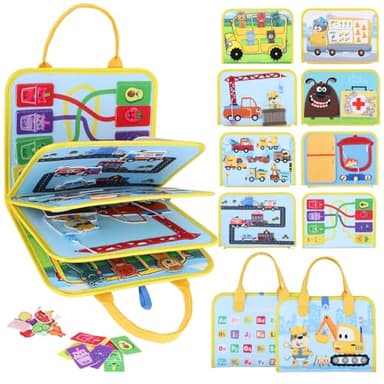 VisionX Toddler Felt Busy Book Portable Interactive Educational Toy for Endless Fun and Learning - Image 1