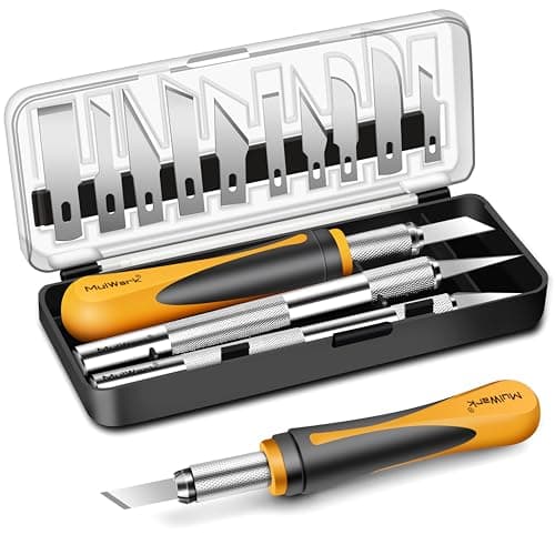 MulWark Exacto Knife Set | Craft Knife Kit | 16pc Precision Craft Hobby Kit with Razor Sharp Knives for Wood, Crafting, Leather, Scrapbooking & Modeling - Image 1