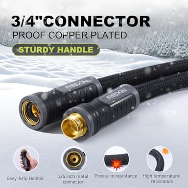 Relxitl Garden Hose, Flexible Water Hose, Ultra Lightweight Non-Expanding hose with 10 Function Sprayer, Leak proof, Pressure Resistant for Yard, Outdoor (Black, 50FT) - Image 5