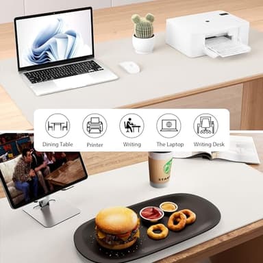 Aothia Dual-Sided Desk Pad - Leather Desk Mat, Natural Cork Desk Pad Protector, Large Mouse Pad for Desk, Waterproof Desk Blotter Pad, Desk Writing Pad for Office Work/Home, Off-White (37.8"x17") - Image 6