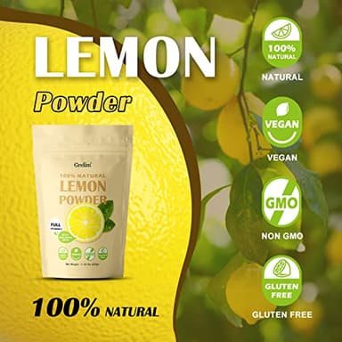 Grelim Lemon Powder 11.30 Oz, 100% Freeze Dried Powder, Filler Free, Gluten-Free, Rich in Natural Vitamin C Fresh Squeezed Lemon Flavor Great for Beverages, Smoothies 320g - Image 4