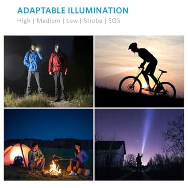 Anker Rechargeable Bolder LC90 LED Flashlight, Pocket-Sized Torch with Super Bright 900 Lumens CREE LED, IPX5 Water-Resistant, Zoomable, 5 Light Modes - Image 5