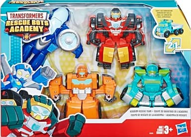 Playskool Heroes Transformers Rescue Bots Academy Rescue Team Pack, 4 Collectible 4.5" Converting Action Figures, Toys for Kids Ages 3 & Up (Amazon Exclusive) - Image 1