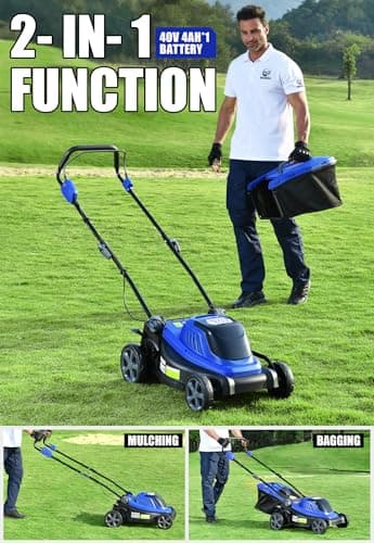 WILD BADGER POWER Lawn Mower 40V Brushless 18" Cordless, 5 Cutting Height Adjustments Electric Lawn Mower, Quickly Folding Within 5’s, 4.0AH Battery and Super Charger Included. - Image 5