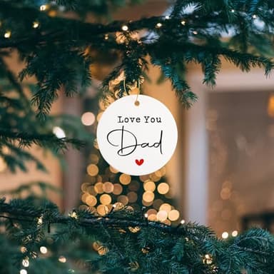 Lmaurrizt Dad Birthday Gift Ceramic Ornament Keepsake Sign Round Plaque Love You Dad Father's Day Gift Birthday Thanksgiving Christmas for Dad Daddy Papa Father Best Dad Ever Gifts, small, White - Image 3