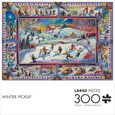 Buffalo Games – Winter Pickup - John H Burrow - 300 Oversized Piece Jigsaw Puzzle Larger Shapes - Great for Adults, Seniors, Family, Kids - Easy to Grip - Christmas Artwork, and Festive Fun - Image 3