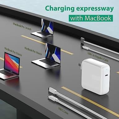 96W USB C Charger for MacBook Pro 16, 15, 14, 13 inch 2025 2024, 2023, 2022, 2021, M4 M3 M2 M1 MacBook Air, USBC Laptop Power Adapter, iPad, LED, 6.6ft 5A Cable Charging as Fast as Original Quality - Image 4