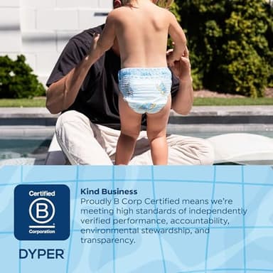 DYPER - Smurftastic Swim Pants - Affordable Diapers, Hypoallergenic, Plant-Based, Absorbent & Quick-Drying, Eco-Friendly, Fun Prints - Size M, 20-31 lbs (19 Count) - Image 7