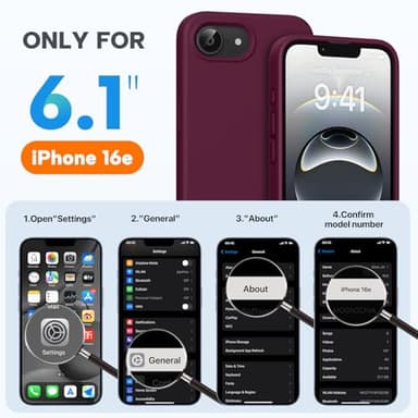 Miracase Compatible with iPhone 16e Case, [Soft Anti-Scratch Microfiber Lining], Liquid Silicone Case Gel Rubber Shockproof Drop Protection Phone Case for iPhone 16e, Wine Red - Image 2