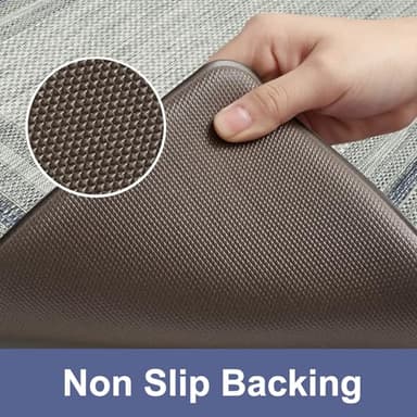 KIMODE Anti Fatigue Kitchen Mats for Floor, Blue Grey Farmhouse Kitchen Rugs Sets of 2, Padded Kitchen Floor Mats Non Slip, Cushioned Standing Mats for Front of Sink Laundry Desk 20"x71"+20"x32" - Image 4