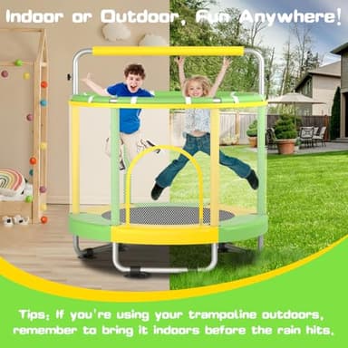 ZCMHAXJ 55" Trampoline for Kids with Enclosure, 440lbs Capacity Indoor & Outdoor Toddler Trampoline with Adjustable Gymnastics Bar & Toys, Gifts for Boys & Girls - Image 5