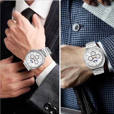 Metal Band Compatible with Samsung Galaxy Watch 8 40mm/44mm/Classic 46mm 2025,No Gap Business Stainless Steel Strap for Galaxy Watch8 Men Women,NOT for Other Models(Silver) - Image 9