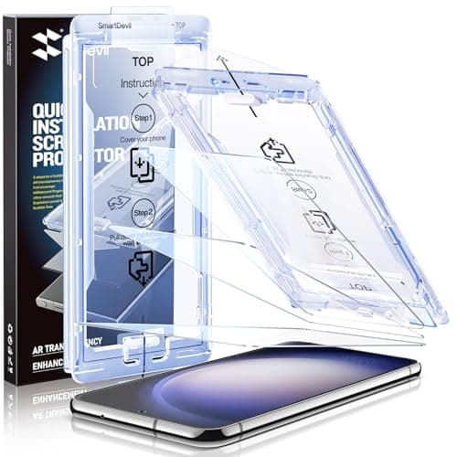 SmartDevil [3 Pack] for Samsung Galaxy S23 Plus Screen Protector, Finger Print Reader Compatible, Fast & Easy Installation, Clear 9H Tempered Glass Film, Alignment Frame [Dust-Free & Bubble-Free] - Image 1