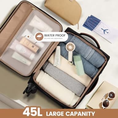 LOVEVOOK Carry On Luggage 22x14x9 Airline Approved,20 Inch Carry-on Suitcase for Women,Softside Suitcases with Wheels,Rolling Checked Luggage with TSA Lock,Lightweight Travel - Image 4