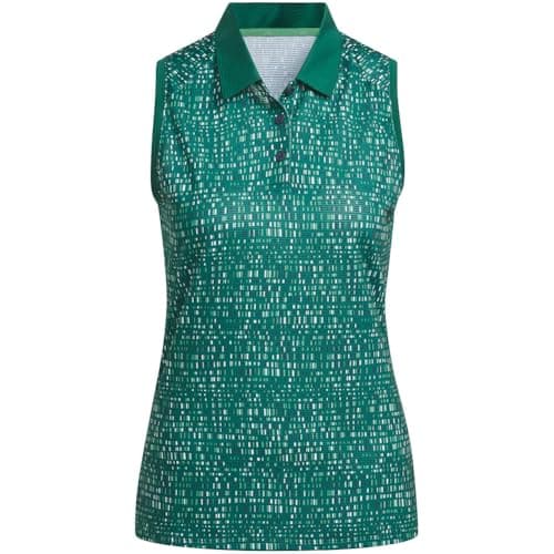 adidas Women's Standard Ultimate365 Printed Polo Shirt, Collegiate Green - Image 1