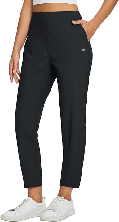 baleaf Womens Travel Pants Lightweight Stretch with Zipper Pockets Petite Ankle Dressy Golf Work Business Casual Slacks - Image 1