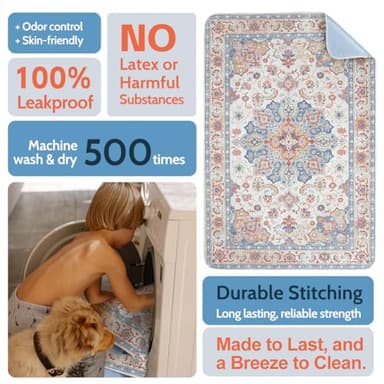 Washable Pee Pads for Dogs 2 Pack Reusable Puppy Training Pads 24"x18" Super Absorbent Waterproof Dog Training Pads, Non-Slip Potty Pads Whelping Pads Litter Mat Pet Supplies Beige - Image 2