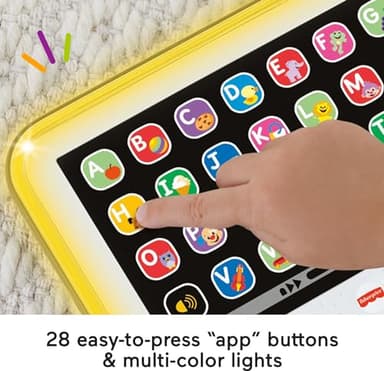 Fisher-Price Toddler Learning Toy Laugh & Learn Smart Stages Tablet Pretend Computer with Music & Lights for Kids Ages 1+ Years - Image 4