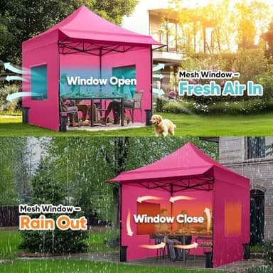 Quictent 10'x10' Heavy Duty Pop up Canopy Tent with Sidewalls, Commercial Grade Instant Shelter with Wheeled Bag for Outdoor, Parties, Markets, 600D PU Coated UPF 50+ Sun Shield - Image 4