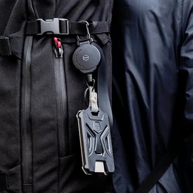 MNGARISTA Retractable Badge Holder, Heavy Duty Carabiner Keychain, Tactical ID Card Holder with 31.5" Retractable Badge Reel, Black - Image 6