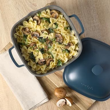 Crock-Pot Northvale Cast Aluminum Lightweight Durable 5.2 Quart Heavy Duty Dutch Oven Pot With Lid, Oven Safe, Dual Handles - Matte Blue - Image 5