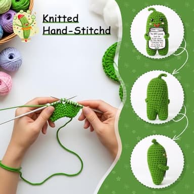 I Love You Gifts for Her Him, Birthday Christmas Gifts for Boyfriend Girlfriend, Wife, Husband, Couple, Romantic Gifts Anniversary Gifts for Women Men, Valentine's Day Gifts Handmade Crochet Pickle - Image 4