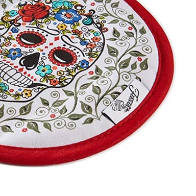 Fiesta Skull & Vine Oven Mitt & Pot Holder, Multi, 2 Piece - Image 5