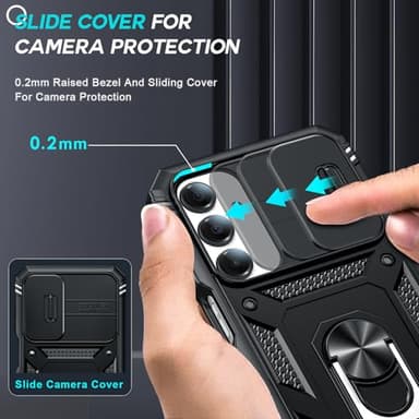 LeYi for Galaxy A16-5G Phone Case: Galaxy A16 5G Screen Protector [2 Packs] with Camera Cover, Military-Grade Heavy Duty Protection Cell Android Basic Funda para Samsung Galaxy A 16 5G Phone, Black - Image 2