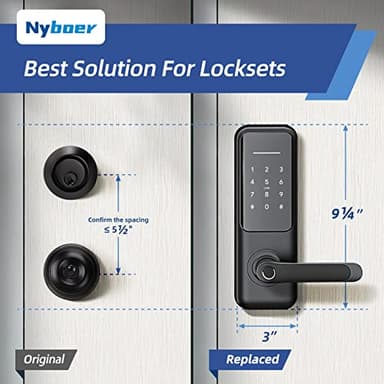 Keyless Fingerprint Smart Door Lock and Handle - Keypad Entry, Electronic Passcode for Front Door - Image 3