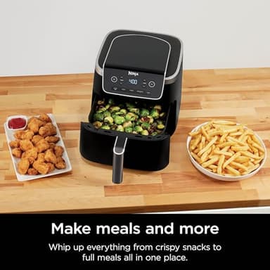 Ninja | Air Fryer | 5 QT Capacity | 5-in-1 Air Fry, Bake, Roast, Reheat, & Dehydrate | Air Crisp Technology | Nonstick Basket & Crisper Plate | Grey | AF142 - Image 6