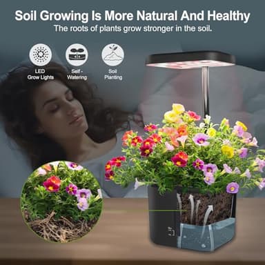 Indoor Garden Growing Systems Self-Watering Plant Pot Smart Gardening System with 17 Watts LED Grow Light Auto Timer Gardening Plant Gifts for Dad Mom Plant Pot for Vegetables Herbs(No Seeds&Soil) - Image 4