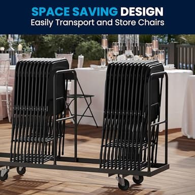 Flash Furniture Hercules Set of 10 Indoor/Outdoor Heavy-Duty Plastic Folding Chairs, Foldable Commercial Stacking Chairs with 650-lb. Static Weight Capacity, Black - Image 7