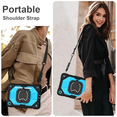Scnioy for Galaxy Tab A9 Plus Case 11 Inch, Rugged Case for Samsung Galaxy A9+ Tablet with Screen Protector 360 Rotating Stand Shoulder Strap Pen Holder, 2023 Model(SM-X210/X216/218), Black Blue - Image 7