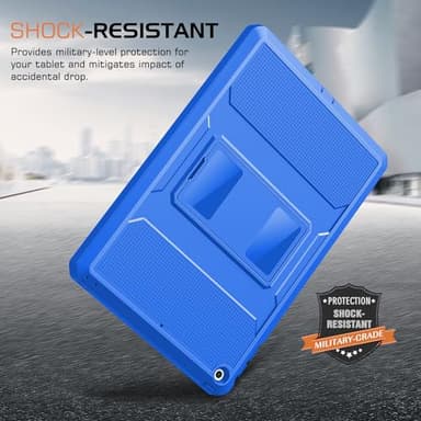 MoKo Case Fit 2018/2017 iPad 9.7 6th/5th Generation - [Heavy Duty] Shockproof Full Body Rugged Hybrid Cover with Built-in Screen Protector Compatible with Apple iPad 9.7 Inch 2018/2017, Blue Wave - Image 3