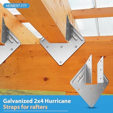 20 Pack Hurricane Tie,18-Gauge Hurricane Straps，Hot Dip Strong Galvanized Joist Hangers ,Rafter tie Brackets for Roofing Trusses Wood Timber,Seismic Bracket,Hurricane Clips - Image 6