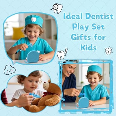 Dentist Play Set for Toddlers 3-5 - Doctor Kit Toy Gifts for 3 4 Year Old Girls, Pretend Play Montessori Toys Teeth and Dental Playset Medical Kits for Boys Kids 2-4 5 6 7 8 - Image 7