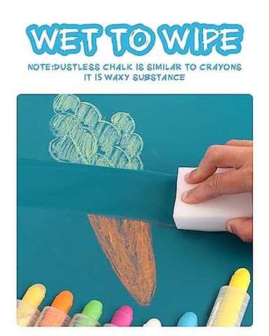 NewFamily Dustless Chalk for Kids, Colored Sidewalk Chalk With Holder,Non-Toxic Washable Toddlers Chalks Drawing Writing for Outdoor Art Play,Blackboard(12 Pcs) - Image 5