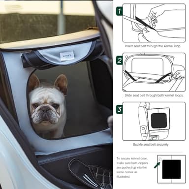 Love's cabin 42in Portable Large Dog Bed - Pop Up Dog Kennel, Indoor Outdoor Crate for Pets, Portable Car Seat Kennel, Cat Bed Collection, Grey - Image 5