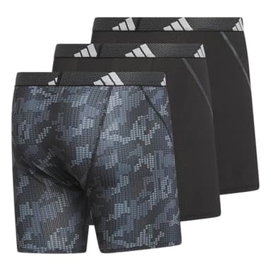 adidas Men's Performance Athletic Mesh Boxer Brief Underwear 3-Pack, Moisture Wicking, Sport Comfort, Digi Camo Black-Onix/Black/Clear Grey, Large - Image 5