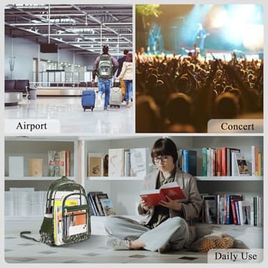 KIMNERPU Clear Backpack, Heavy Duty PVC Transparent Backpack with Reinforced Straps, See Through Multiple Pockets Large Capacity Bookbag for Concert Work Security Travel Festival (Camouflage) - Image 5