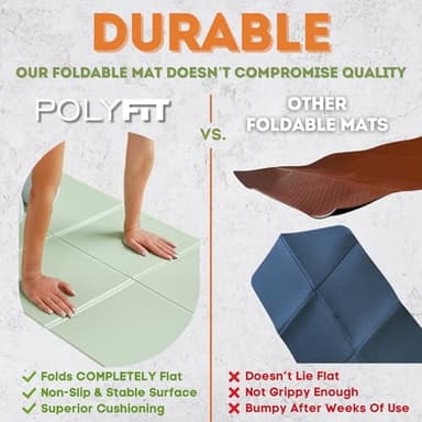 Foldable Yoga Mat for Travel and Home Workouts - 7mm Thick Yoga Mat for Yoga, Pilates, and Floor Exercises - Black - Image 4