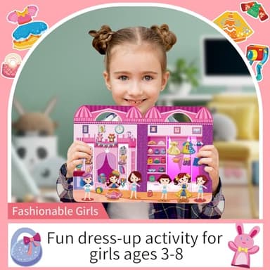 Kalysky Dress Up Sticker Books for Girls Ages 3+, Reusable Puffy 3D Sticker Books for Toddlers, Include Princess Mermaid Fairy and Fashion Girl,Activity Books for Toddlers 3-5 - Image 9